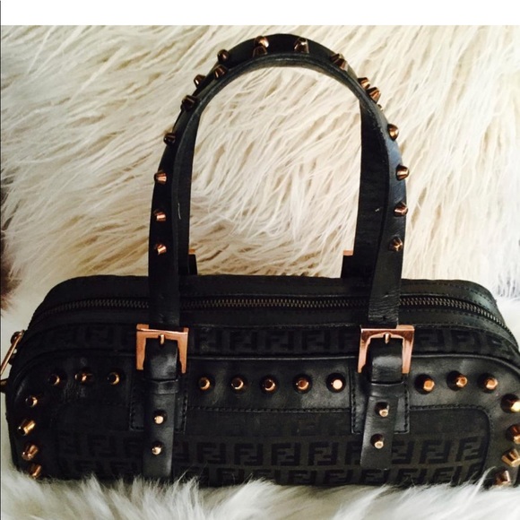 Fendi copper leather canvas FF baguette Zucca bag - Picture 3 of 8